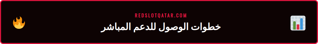 رسم توضيحي يوضح خطوات الوصول إلى خدمة الدعم المباشر في ريدسلوت.